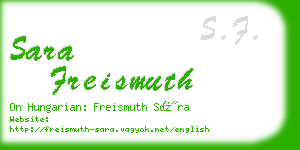 sara freismuth business card